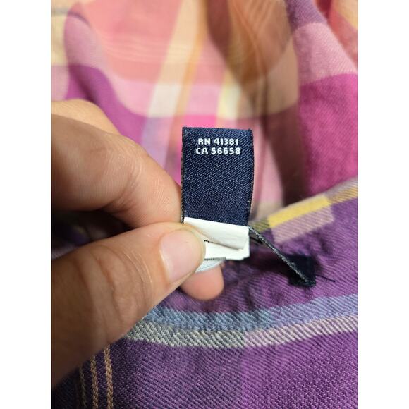 Chaps 1x women's purple dip dye button up flannel shirt - Picture 7 of 11